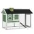 Buy Wooden Rabbit Hutch and Run with Sliding Tray, Ramp, Water-resistant Roof, for 2-4 Rabbits, Green