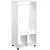 Buy Open Wardrobe on Wheels, Bedroom Wardrobe with Clothes Hanging Rail, 2 Storage Shelves, Mobile Garment Rack for Cloakroom, Hallway, White
