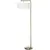 Buy Floor Lamp, Modern Standing Light with Linen Lampshade, Round Base for Living Room, Bedroom, Dining Room, 153cm, Gold and White