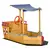 Buy Kids Wooden Sand Pit Children Sandbox Pirate Ship Sandboat Play Station for Outdoor w/ Canopy Shade Storage Bench Bottom Liner