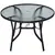 Buy 106cm Round Garden Dining Table with Parasol Hole Tempered Glass Top Steel Frame