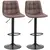 Buy Adjustable Bar Stools Set of 2, Swivel PU Leather Upholstered Barstools with Tufted Seat and Back, Breakfast Bar Chairs for Kitchen Counter, Brown