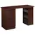 Buy Computer Desk, Writing Table, PC Workstation with 3 Storage Shelves and Drawers, Black Handle, for Home Office, Walnut Brown, Colour: Brown