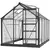 Buy 6 x 10ft Polycarbonate Greenhouse, Large Walk-In Green House with Slide Door and Window, Garden Plants Grow House with Aluminium Frame and Foundation, Grey