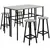 Buy 6-Piece Bar Table Set, 2 Breakfast Tables with 4 Stools, Counter Height Dining Tables & Chairs for Kitchen, Living Room, Grey