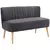 Buy Modern Double Seat Sofa Loveseat Couch 2 Seater Compact Sofa Padded Linen Wood Leg Dark Grey