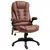 Buy Massage Recliner Chair Heated Office Chair with Six Massage Points Microfiber Cloth 360° Swivel Wheels Brown
