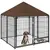 Buy Outdoor Dog Kennel Puppy Play Pen with Canopy Garden Playpen Fence Crate Enclosure Cage Rotating Bowl 141 x 141 x 151 cm