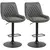 Buy Retro Bar Stools Set of 2, Adjustable Kitchen Stool, Upholstered Bar Chairs with Back, Swivel Seat, Dark Grey