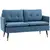 Buy Modern Two Seater Sofa, Button Tufted Loveseat with Cushions and Steel Legs for Living Room, Guest Room, Dark Blue