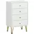 Buy Tall Chest of Drawers, 4-Drawer Dresser for Bedroom, Modern Storage Cabinets with Hairpin Legs, White