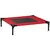 Buy Raised Dog Bed Cat Elevated Lifted Portable Camping w/ Metal Frame Black and Red (Medium)