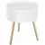 Buy Modern Side Table, Small Coffee Table, Round Bedside Table with Drawer and Wood Legs for Living Room, Bedroom, White