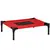 Buy Raised Dog Bed Cat Elevated Lifted Portable Camping w/ Metal Frame Black and Red (Small)