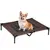 Buy Large Raised Dog Bed Cat Elevated Lifted Cooling Portable Camping Basket Outdoor Indoor Mesh Pet Cot Metal Frame Brown