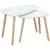 Buy Nesting Coffee Table, Set of 2 Side Tables, Stacking End Tables with Solid Wood Legs, for Living Room Bedroom, White