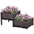 Buy 50cm x 50cm x 46.5cm Set of 2 41L Plastic Raised Garden Bed, Planter Box, Flower Vegetables Planting Container with Self-Watering Design and Drainage Holes for Patio Balcony