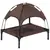 Buy Raised Dog Bed Waterproof Elevated Pet Cot with Breathable Mesh UV Protection Canopy Coffee, for Small Dogs, 61 x 46 x 62cm
