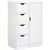 Buy Bathroom Cabinet, Freestanding Storage Cabinet with 4 Drawers, Door Cupboard for Living Room, Kitchen, Bedroom, White