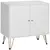 Buy Storage Cabinet Slim Sideboard with Golden Hairpin Legs Adjustable Shelves for Living Room Dining Room Hallway White