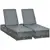Buy PE Rattan Sun Loungers set of 2 with Cushion, Outdoor 2 Pieces Garden Sunbed Furniture with 5-Level Recliner Backrest, Reclining Patio Wicker Bed Chair, Grey