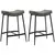 Buy Breakfast Bar Stools Set of 2, Microfibre Upholstered Barstools, Industrial Bar Chairs with Curved Seat and Steel Frame for Dining Room, Kitchen, Grey