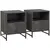 Buy Bedside Table with Drawer and Shelf, Side End Table with Steel Legs for Living Room, Bedroom, Set of 2, Dark Grey