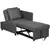 Buy Convertible Single Sofa Bed with Thick Padded Seat, 3-in-1 Multi-Functional Sleeper Chair Bed with Magazine Pocket, for Living Room, Grey
