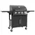 Buy 4 Burner Gas BBQ Grill Outdoor Portable Barbecue Trolley w/ Warming Rack, Side Shelves, Storage Cabinet, Thermometer