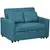 Buy Loveseat Sofa Bed, Convertible Bed Settee with 2 Cushions, Side Pockets for Living Room, Blue