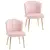 Buy Shell Dining Chairs Set of 2, Upholstered Kitchen Chairs with Gold Metal Legs and Backrest, Velvet Fabric Lounge Leisure Chairs for Living Room, Reception Room, Pink