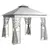 Buy 3(m) x 3(m)  Double Roof Outdoor Garden Gazebo Canopy Shelter with Netting, Solid Steel Frame, Light Grey
