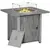 Buy 71cm 50,000 BTU Gas Fire Pit Table with Cover and Glass Screen - Grey