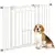 Buy Pressure Fit Stair Dog Gate w/ Small Cat Door, Automatic Closing Door, Double Locking, for 74-100cm Openings - White