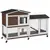 Buy Wooden Two-Tier Pet Hutch with Wheels, Run - Brown