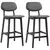 Buy Bar Stools Set of 2, Contemporary Breakfast Bar Chairs, Faux Leather Upholstered Kitchen Stools with Backs and  Solid Wood Legs, Dark Grey