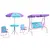 Buy 4PCs Kids Garden Furniture Set w/ 2 Seater Garden Swing Chair with Adjustable Canopy, Childrens Table and Chair Set with Parasol, for Toddler Girls 3-6 Years Old