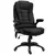 Buy Massage Recliner Chair Heated Office Chair with Six Massage Points Linen-Feel Fabric 360° Swivel Wheels Black