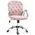 Buy Office Chair, Swivel Desk Chair, Velvet Vanity Chair with Adjustable Height and Rolling Wheels for Home Work Study, Pink
