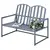 Buy Steel Patio Garden Bench Loveseats for Outdoors Park Yard Slatted Design Grey