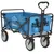 Buy 90L Festival Trolley on Wheels, Folding Camping Trolley Cart with Adjustable Handle, Portable for Outdoor, Garden, Shopping, Fishing, Blue