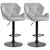 Buy Bar Stools Set Of 2, Luxurious Velvet-Touch Barstools with Metal Frame Footrest Round Base Triangle Indenting Moulded Seat Adjustable Height Swivel Grey