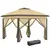 Buy 3.3 x 3.3m Pop Up Gazebo, Double Roof Foldable Canopy Tent with Zipped Mesh Sidewalls, Height Adjustable and Carrying Bag, Event Tent for Patio Garden, Beige