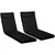 Buy Set of 2 Sun Lounger Cushions, Replacement Cushions for Rattan Furniture with Ties, 196 x 55 cm, Black