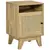 Buy Narrow Rattan Nightstand, Side End Table with Shelf and Cupboard, 39cm x 35cm x 60cm, Natural