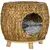Buy Wicker Cat Bed Cat House Stool with Washable Cushion, 44 x 43 x 41cm
