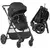 Buy Foldable Baby Stoller, with Reclining Backrest, Adjustable Canopy, for Ages 0-36 Months - Black, Colour: Black