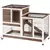 Buy Two-Tier Rabbit Hutch Pet Cage, with Wheels - Brown