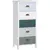 Buy Slim Storage Cabinet Organiser, Chest of Drawers, 5-Drawer Dresser with Metal Handle for Living Room, Bedroom, Blue