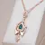 Buy Amazing Vintage 14K Gold Filled Flower Green Necklace with Lab Created Diamonds